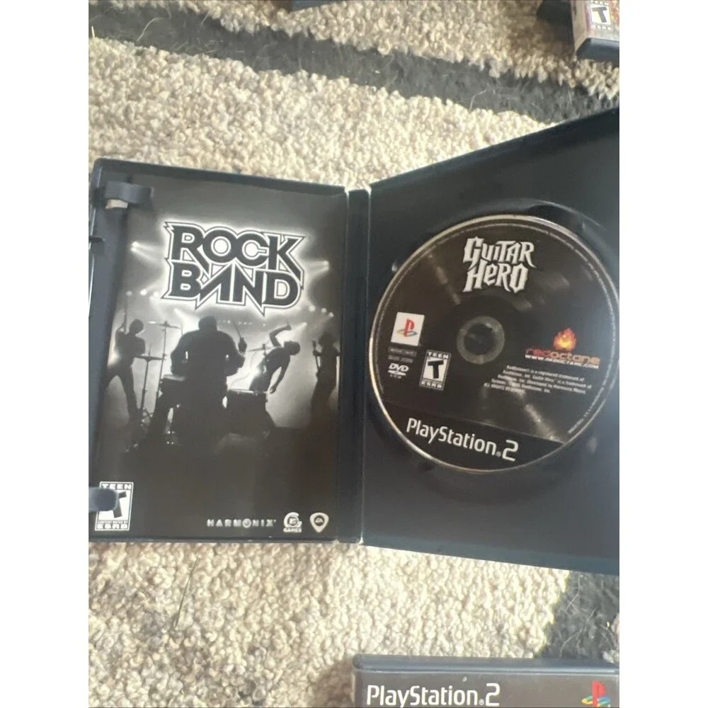 Rock Band 1 and 2 Track Pack 1 and 2 PlayStation 2 Bundle PS2 Complete